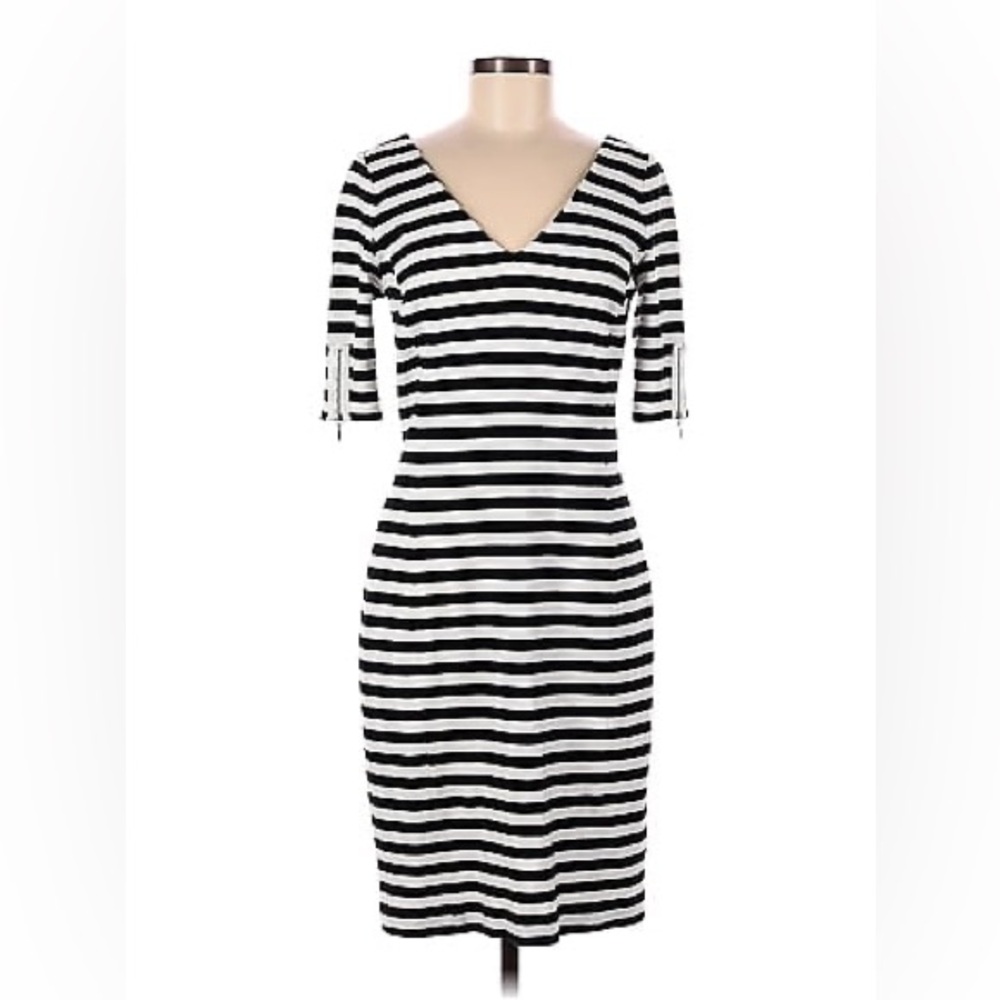 Banana Republic Black and White Striped Dress
